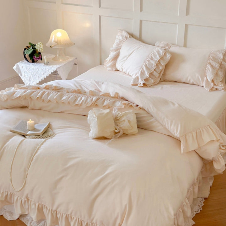 Jasmine Cream Ruffle Bedding Set