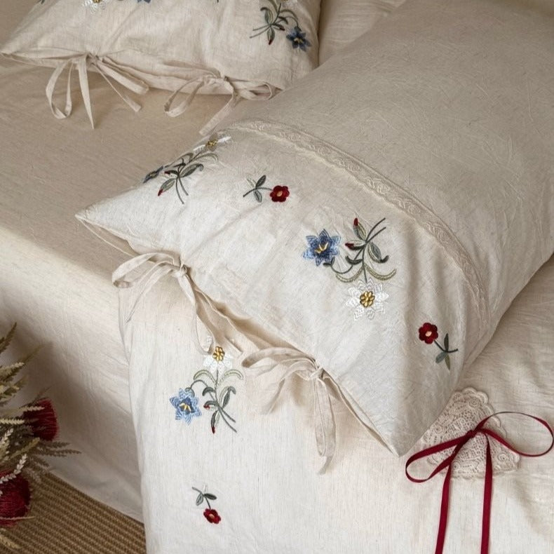 Wildflower Knot Linen Cotton Bedding Set