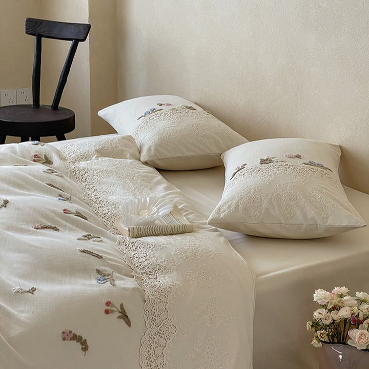 Vivid Floral Cotton Linen Bedding Set