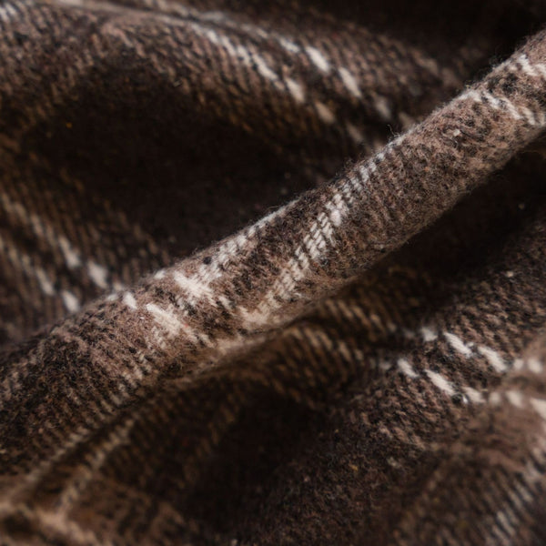 Chocolate Plaid Tassel Curtain