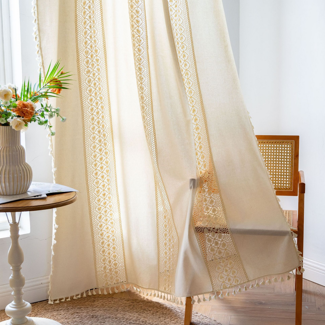 Sunlit Crochet Stripe Curtain