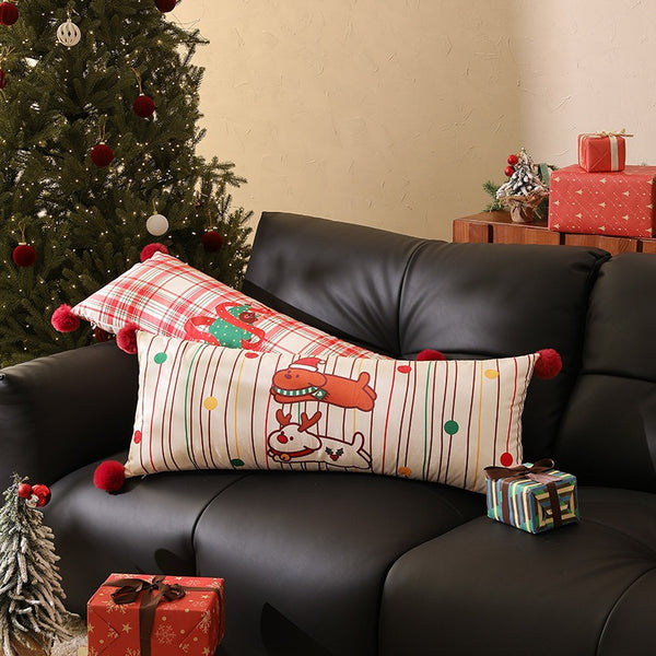 Xmas Pom-Pom Long Cushion