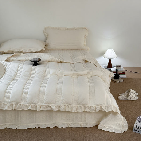 Soft Cream Summer Quilted Blanket