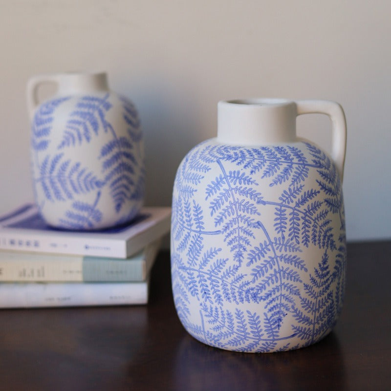 Blue Leave Ceramic Vase Collection