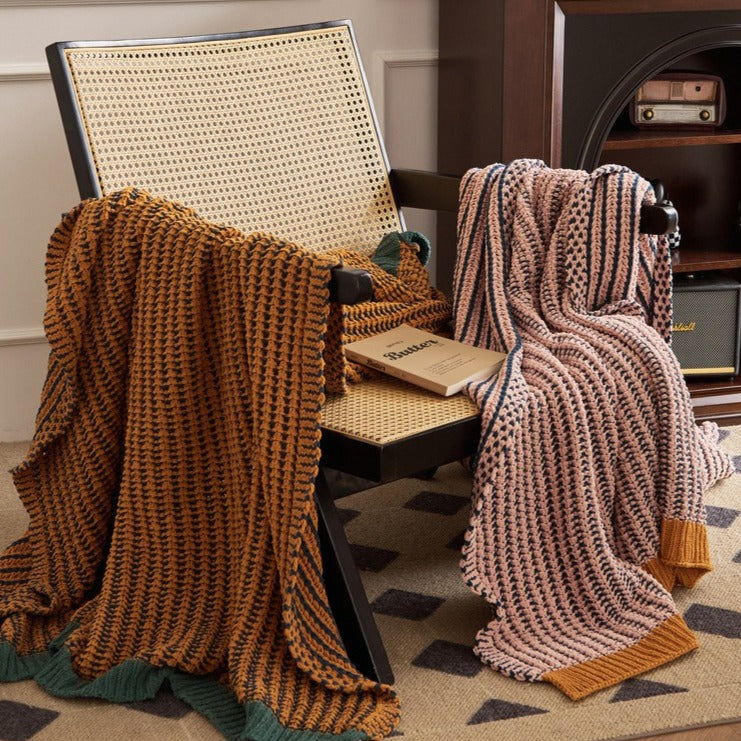 Earthy Contrast Throw