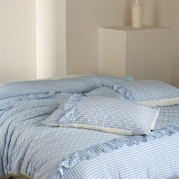 Mini Blue Checkerboard bedding Set