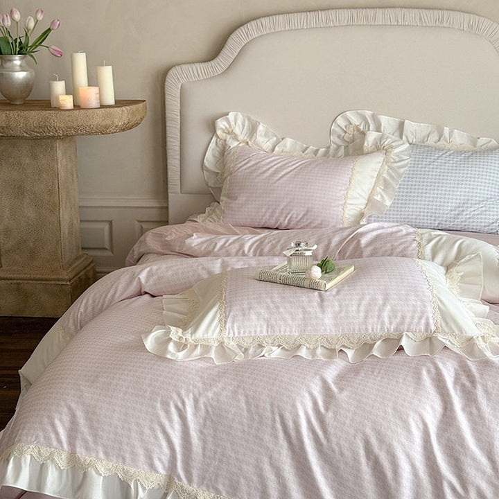 Houndstooth & Sweet Ruffle Bedding Set Collection