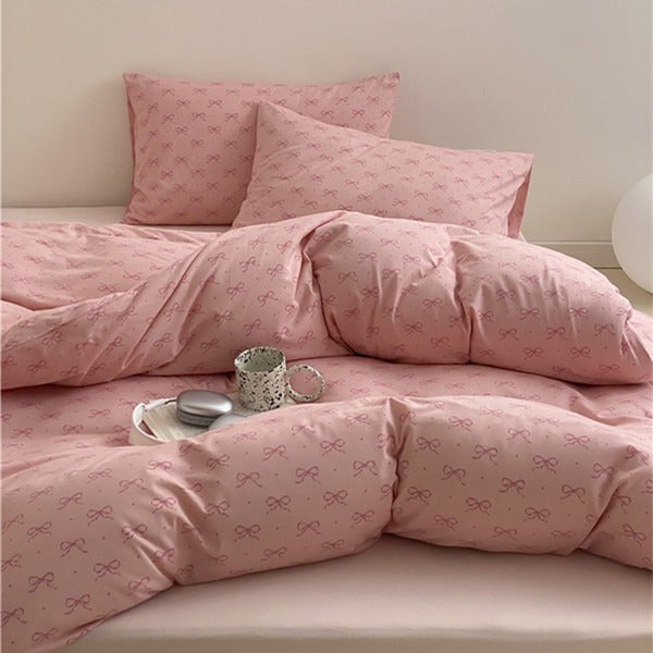 Pink Bow Bedding Set