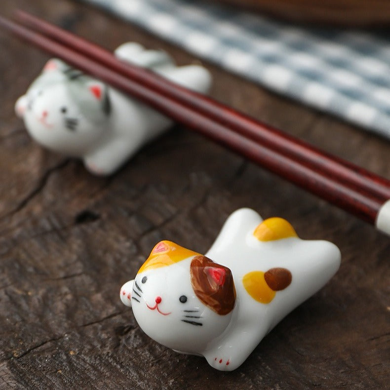 Lucky Kitty Chopsticks Holder Set