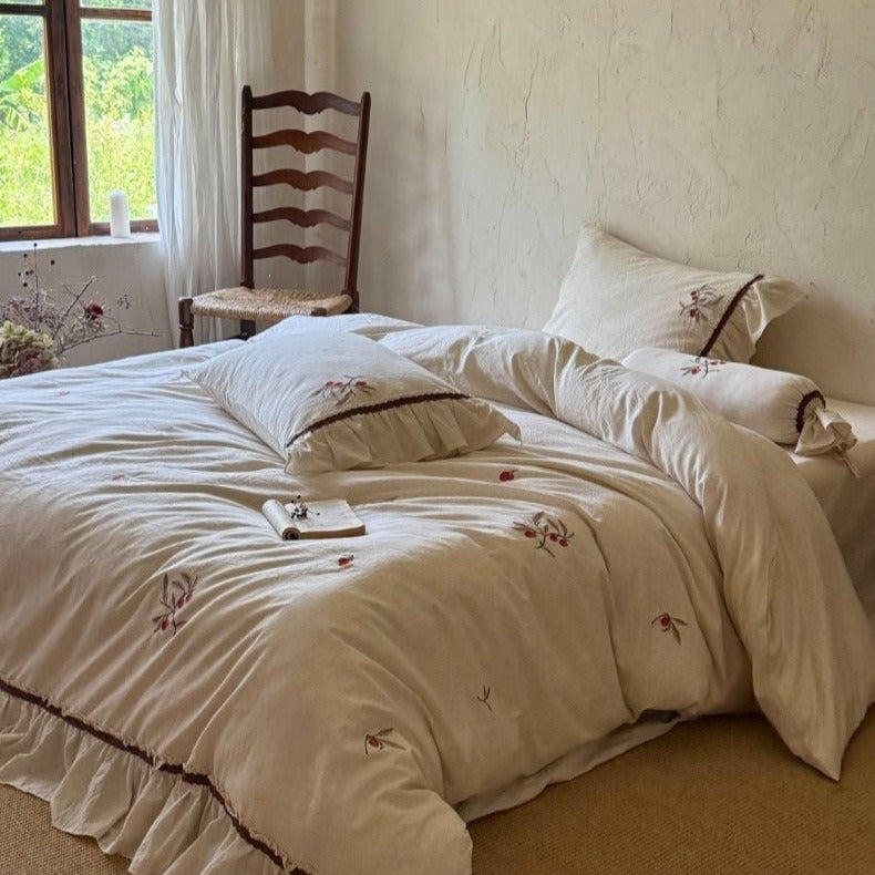 Wild Berry Linen Cotton Bedding Set