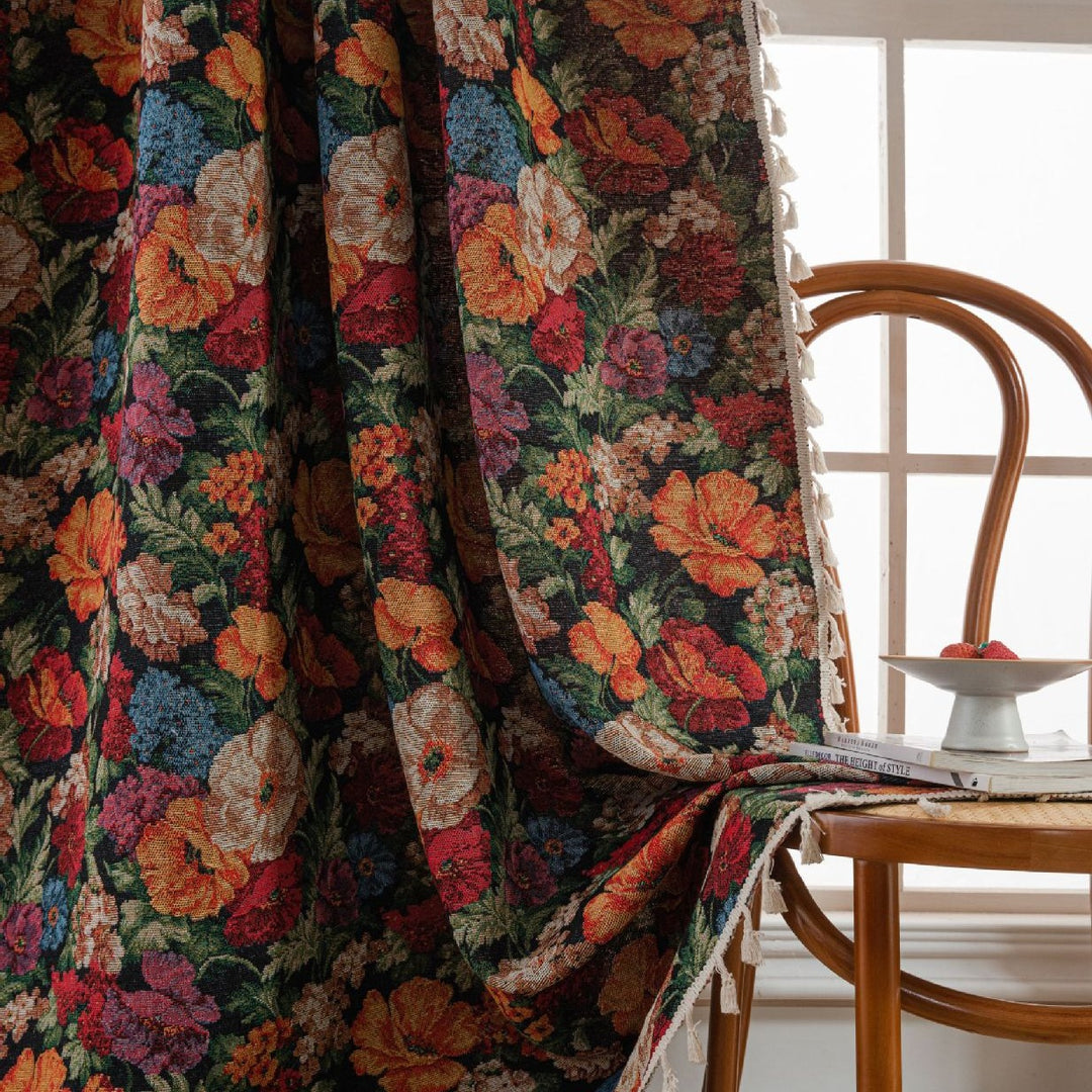 Retro Blossoming Curtain