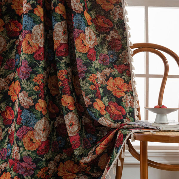 Retro Blossoming Curtain