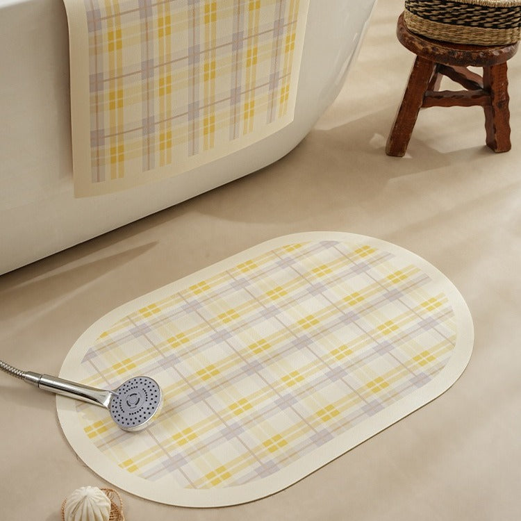 Sunny Gingham Check Bath Mat