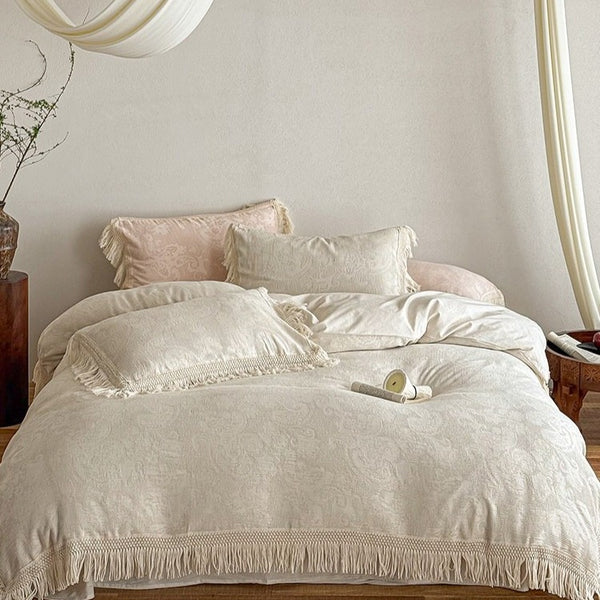 Linen Fringe Bedding Set