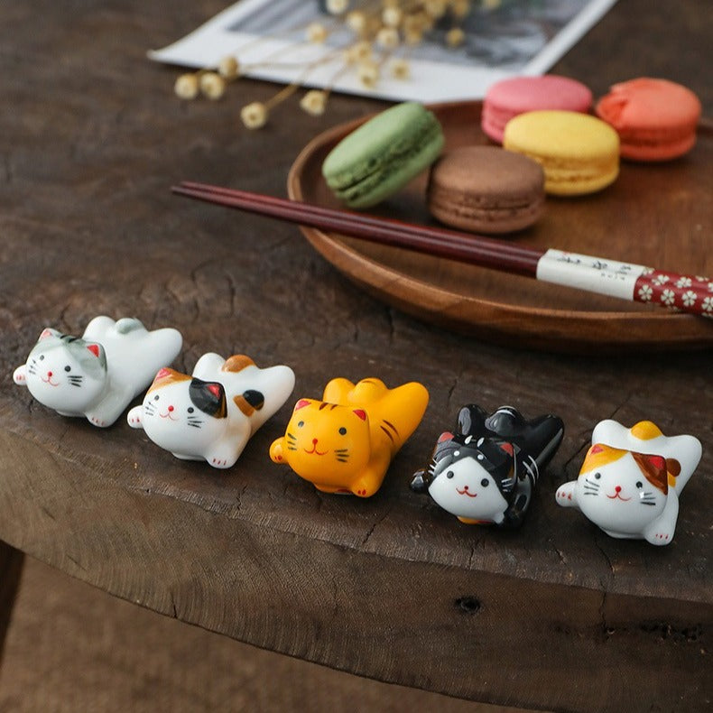 Lucky Kitty Chopsticks Holder Set