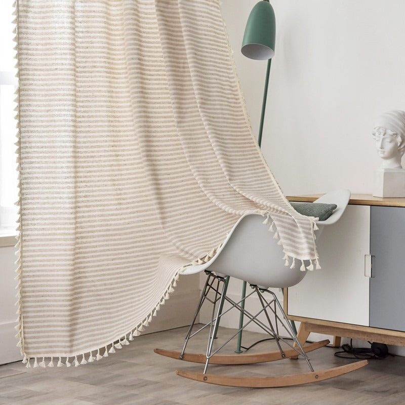 Beach Villa Striped Curtain