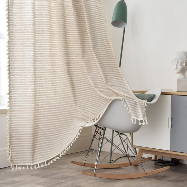Beach Villa Striped Curtain