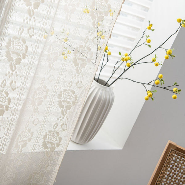 Rose Lace Tassel Curtain