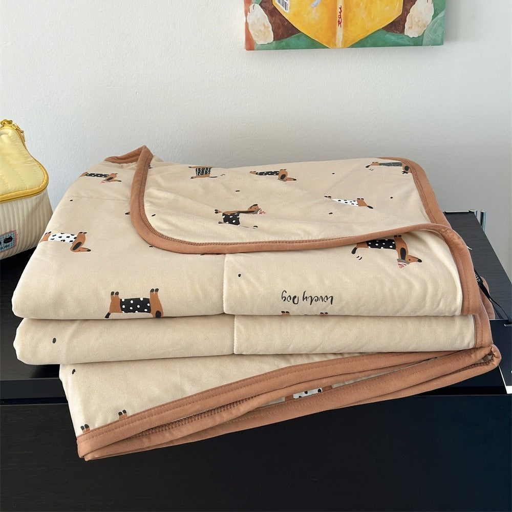 Dachshund Summer Quilted Blanket
