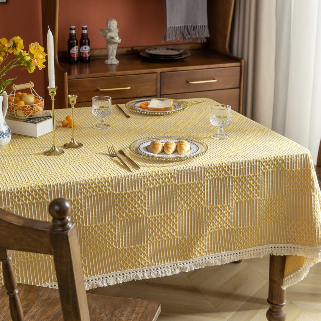 Vintage Geo Weave Tablecloth