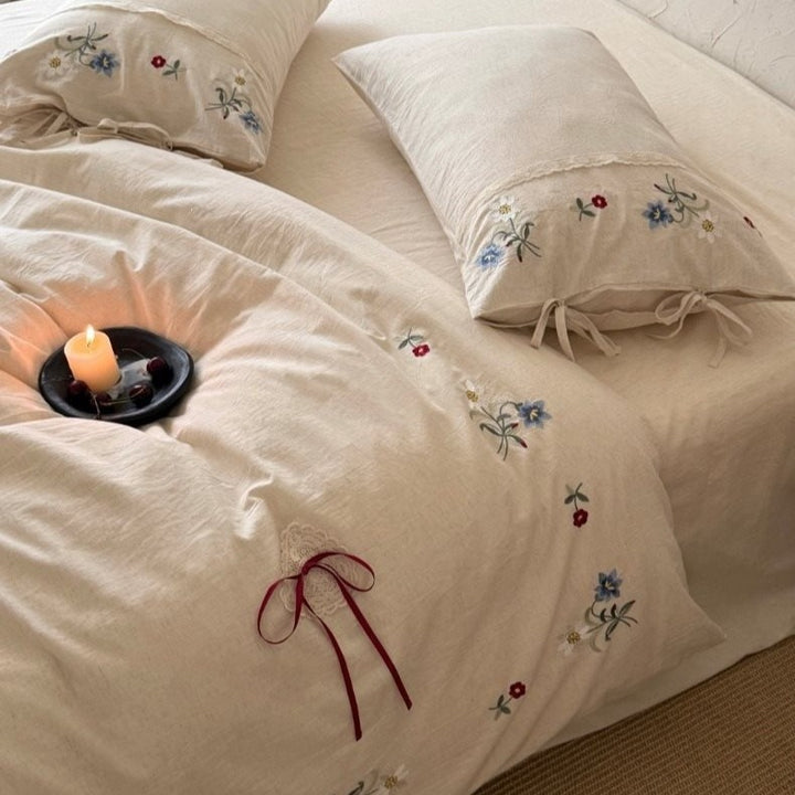 Wildflower Knot Linen Cotton Bedding Set