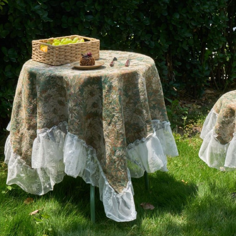Monet Green Flora Table Cloth