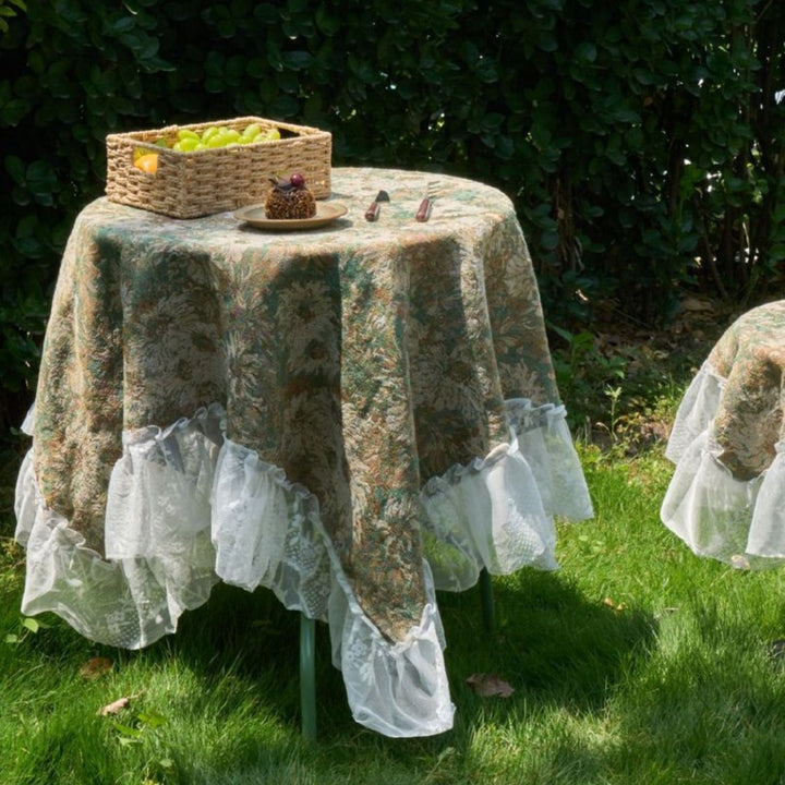 Monet Green Flora Table Cloth