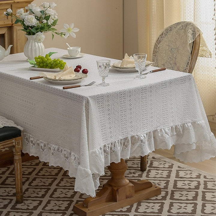Vintage Stitch Ruffle Tablecloth