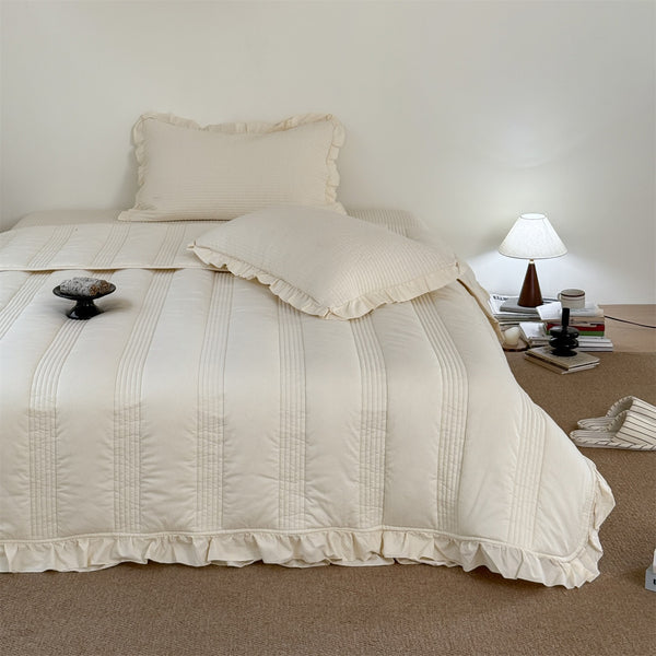 Soft Cream Summer Quilted Blanket