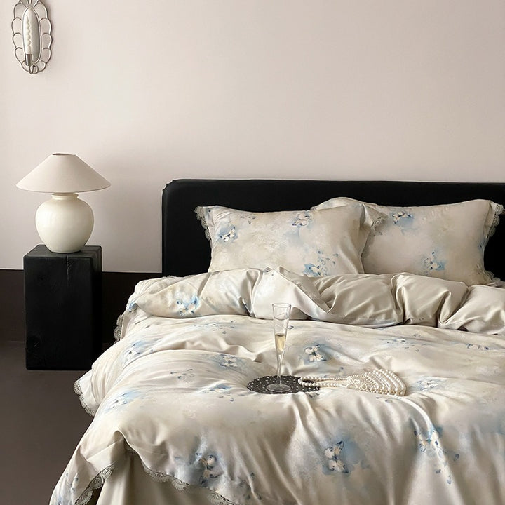 Azure Butterfly Garden Bedding Set