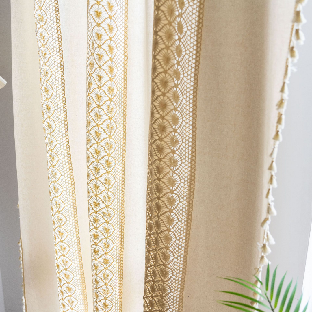 Sunlit Crochet Stripe Curtain