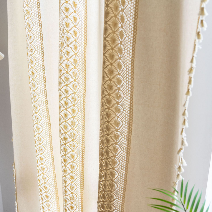 Sunlit Crochet Stripe Curtain