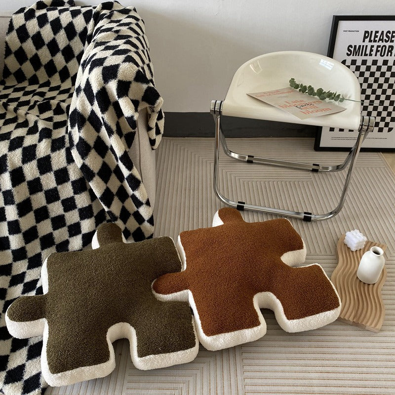 Soft Colour Puzzle Piece Cushion