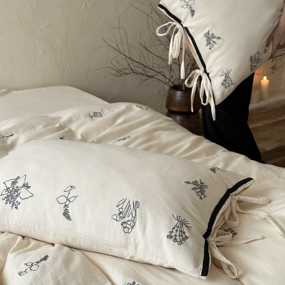 Herb Embroidery Bedding Set