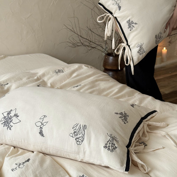 Herb Embroidery Bedding Set