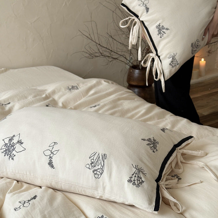 Herb Embroidery Bedding Set