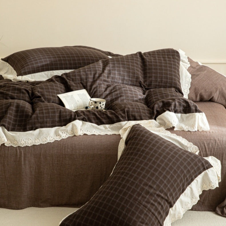 Morning Coffee Tartan Bedding Set