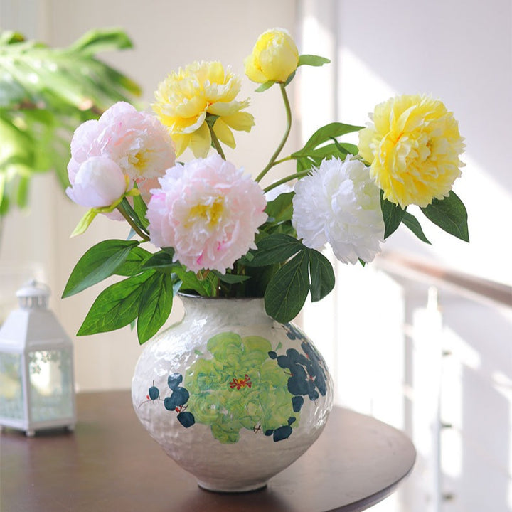Green Rose Ceramic Vase Collection