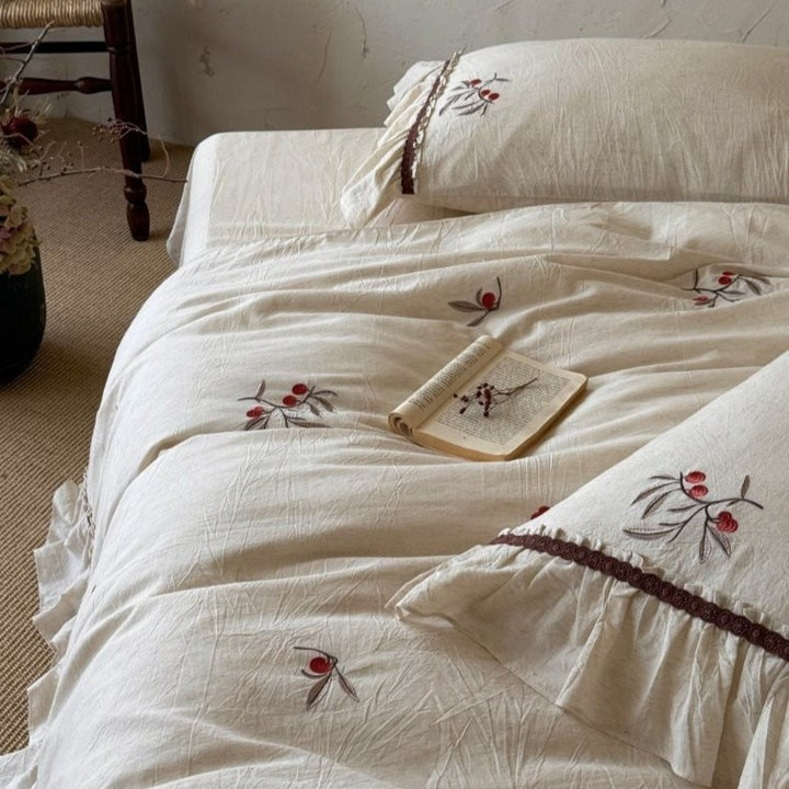 Wild Berry Linen Cotton Bedding Set