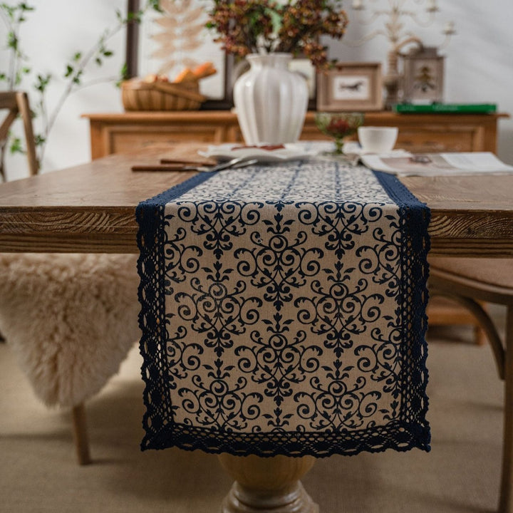 Natural Scroll Table Runner
