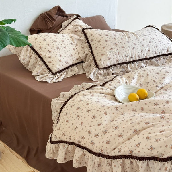 Brown Floral Bedding Set