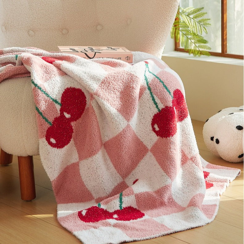 Cherry Picnic Checker Throw