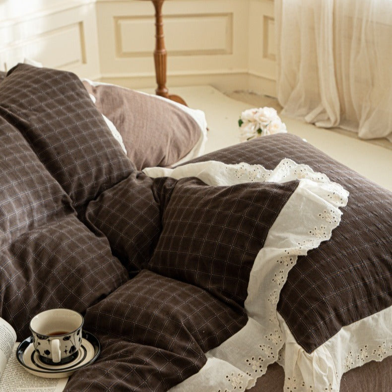 Morning Coffee Tartan Bedding Set