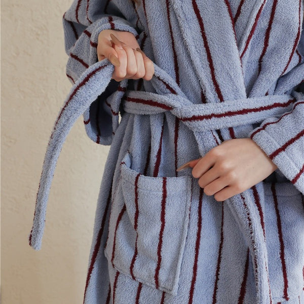 Nostalgic Soft Striped Bathrobe