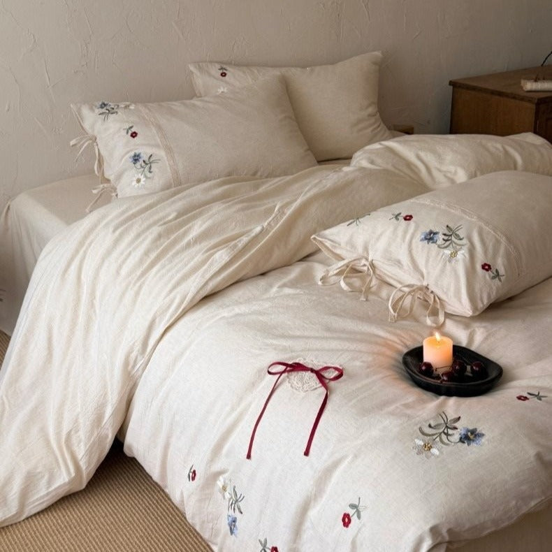 Wildflower Knot Linen Cotton Bedding Set