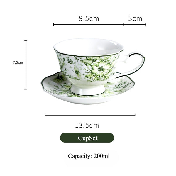 Green Garden Tea Cup & Pot