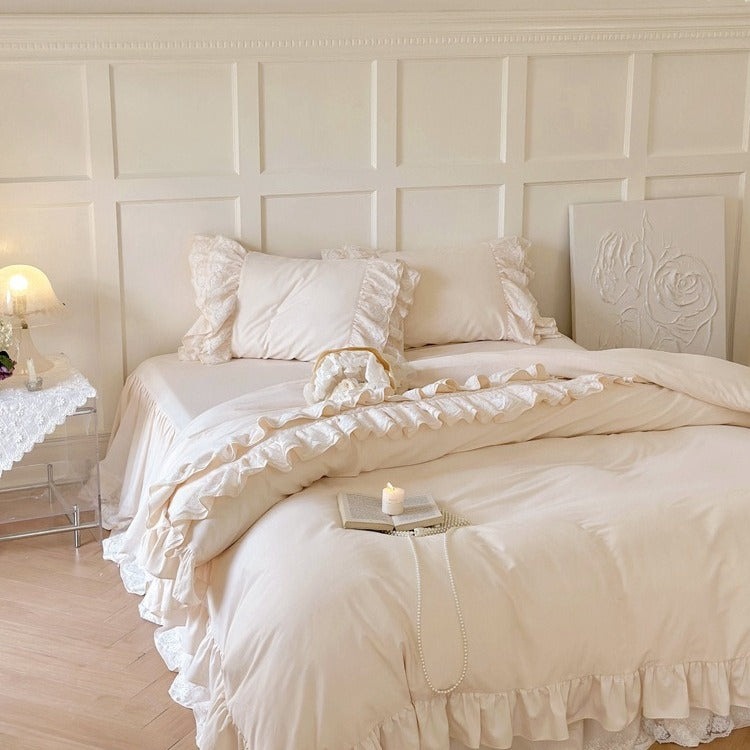 Jasmine Cream Ruffle Bedding Set