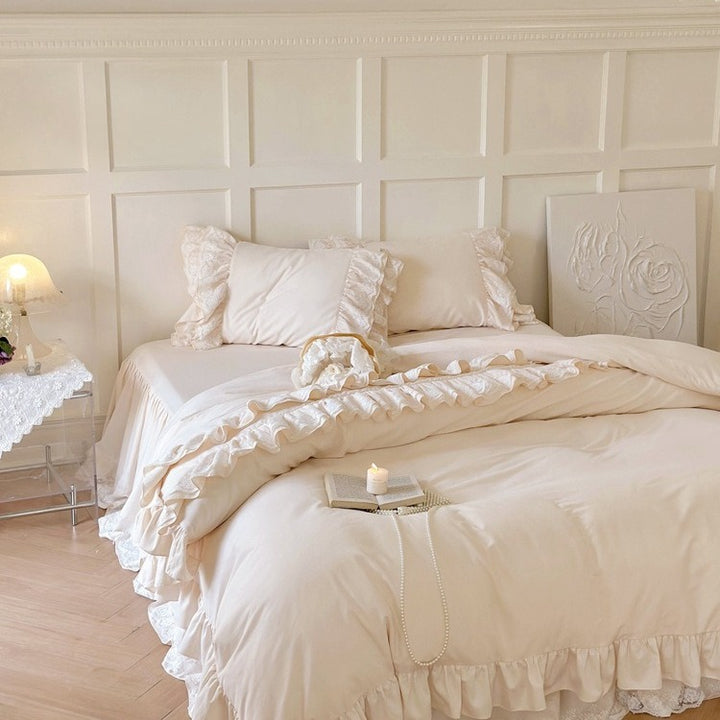 Jasmine Cream Ruffle Bedding Set