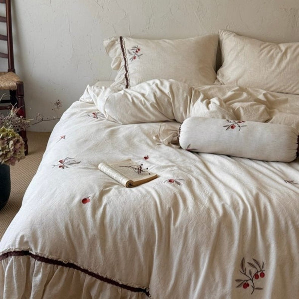 Wild Berry Linen Cotton Bedding Set