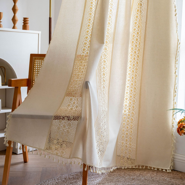 Sunlit Crochet Stripe Curtain